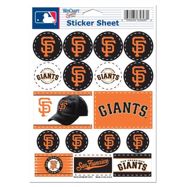 San Francisco Giants 5 x 7 Sticker Bogen Kostenloser Versand