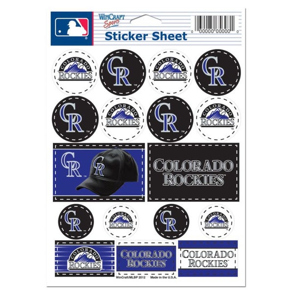 Colorado Rockies 5 x 7 Sticker Decal Sheet Free Shipping