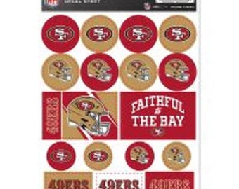 San Francisco 49ers 5 x 7 Sticker Decal Sheet Free Shipping