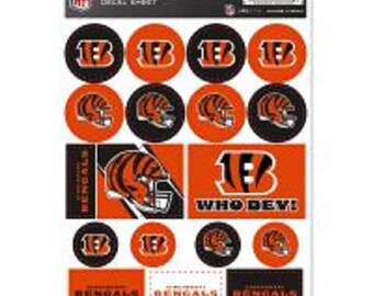 Cincinnati Bengals 5 x 7 Sticker Decal Sheet Free Shipping