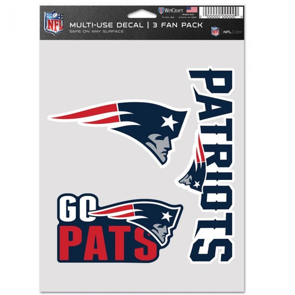 New England Patriots Multi Use 3 Fan Pack Decals