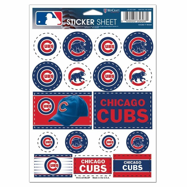 Chicago Cubs 5 x 7 Sticker Decal Sheet Free Shipping