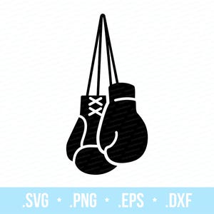 Guantes de boxeo svg, gráfico de guantes colgantes para boxeadores png, guantes de boxeo colgantes, ilustración vectorial de boxeo para imprimir y cortar en vinilo para fanáticos del boxeo