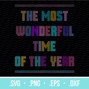 Kerstthema Cross Stitch PNG, Vakantie SVG gebruiken om af te drukken op items naar keuze, De mooiste tijd van het jaar, kersttrui