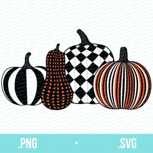 Retro Pumpkins PNG pour l’impression, style des années 70 Thanksgiving cadeau imprimable Halloween png, Automne svg