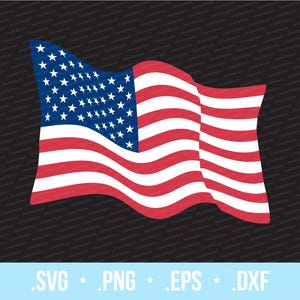 Waving American Flag SVG: USA Patriotic Graphic (Digital Files)
