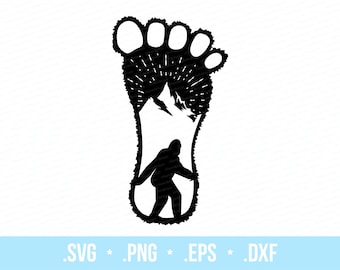 Bigfoot Footprint Sasquatch Silhouette SVG Cut File