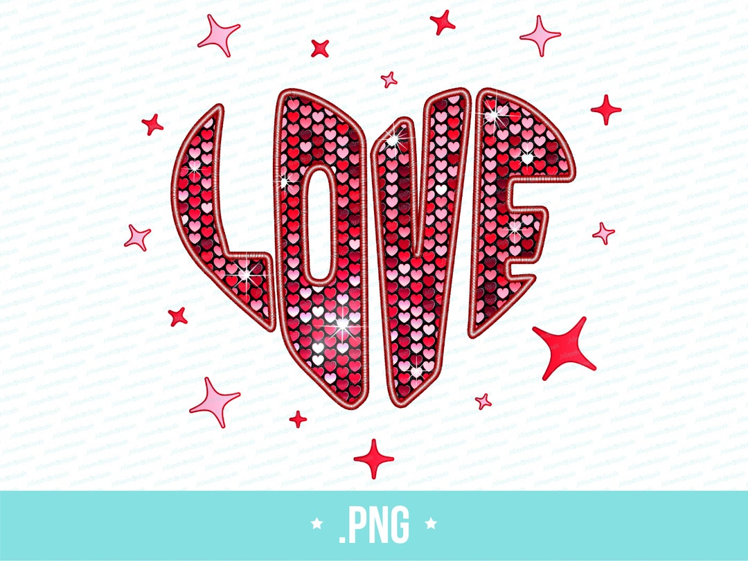 Faux Sequin Heart Love PNG Sublimation File for Valentines Day - Etsy
