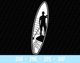 Arquivo de corte SVG para silhueta de prancha de stand up paddle