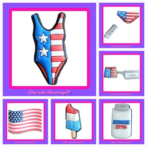 American USA 4th of July Crocs Jibbitz Shoe Charm