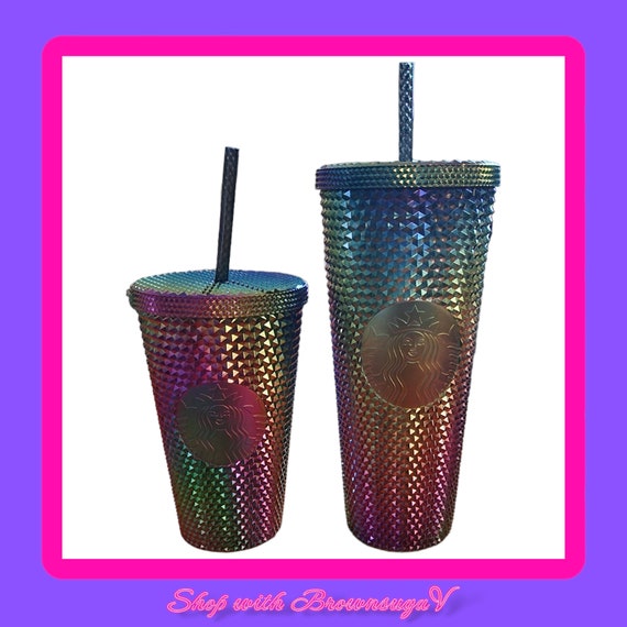 Starbucks Black Rainbow Bling Studded Oil Slick Tumbler Cold Cup - Etsy  Canada