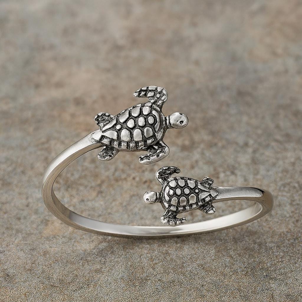 Anello Tartaruga Eden Grande In Argento 925 E Quarzo Color Acquamarina - Foto 9