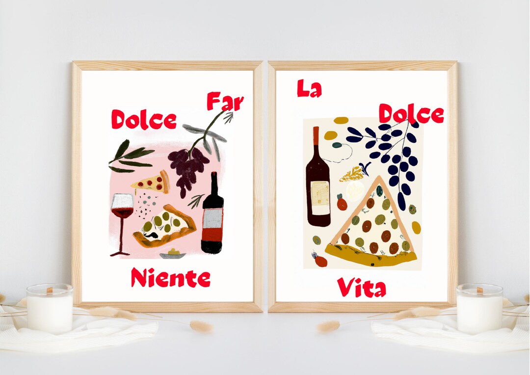 italian kitchen wall decor | kitchen wall art set of... Kitchen Wall Art Set Italian Food Print Gift for foodie - Etsy.de