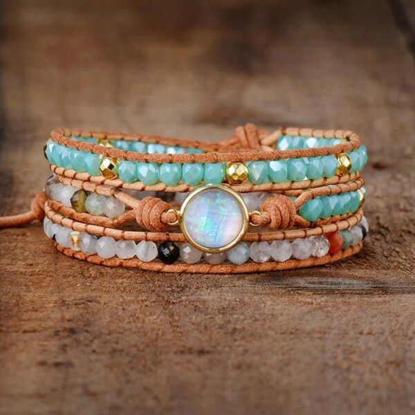 Opal Beaded Layered Bracelet