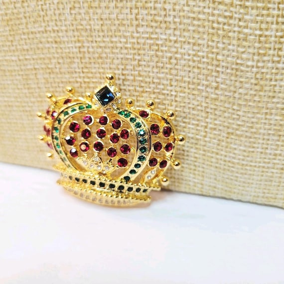 VTG KJL Kenneth J. Lane Signed Rhinestone Royal C… - image 3