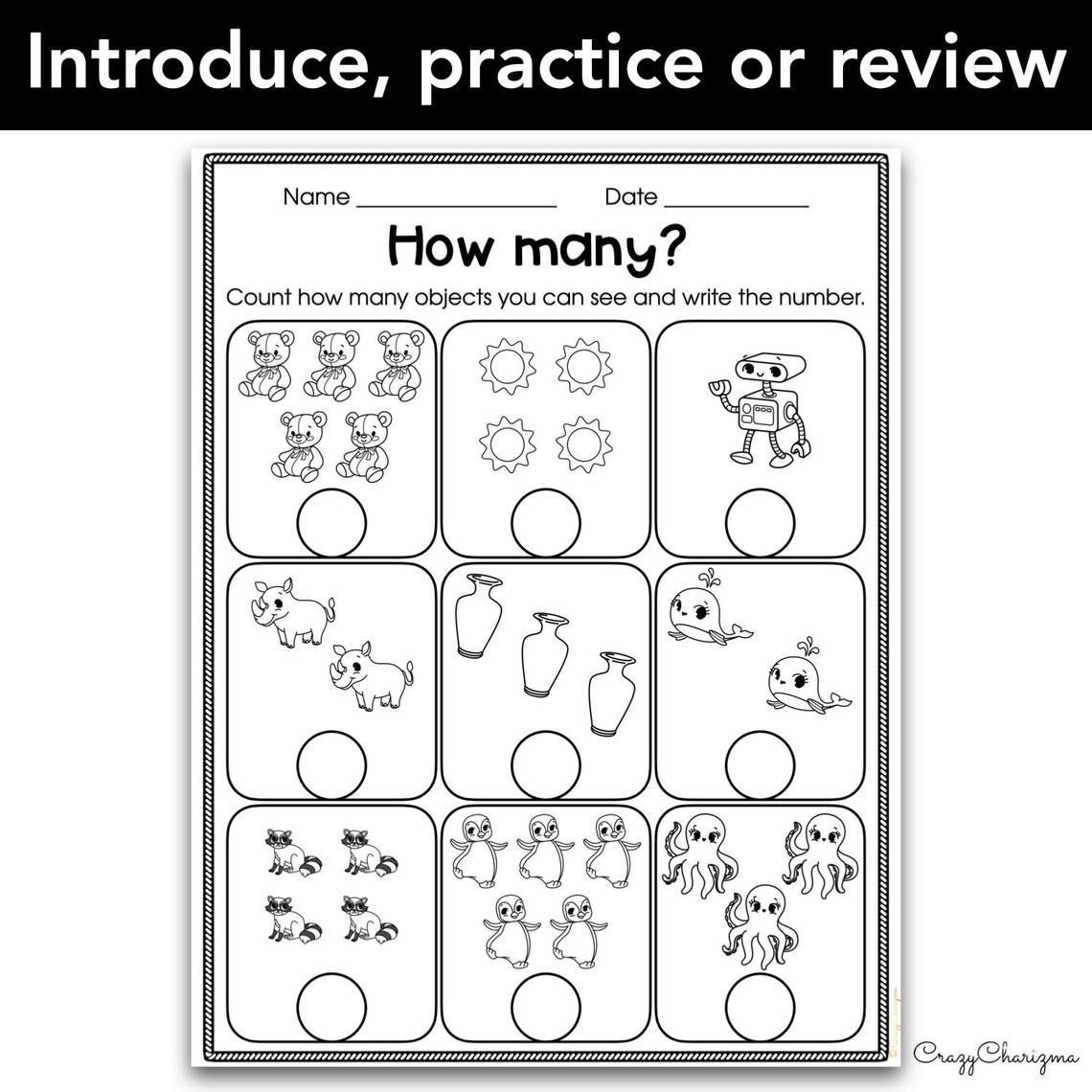 Kindergarten Math Worksheets Counting to 20 Objects Teen Numbers ...