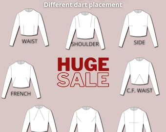 Basic bodice block sloper and sleeve pdf sewing pattern, basic bodice pattern for woman, basic sleeve pattern, plus size basic bodice woven