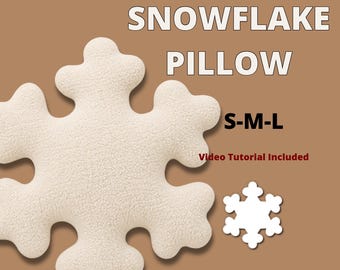 Christmas snowflake pillow sewing pattern, christmas decoration pattern, christmas gift pattern, beginner friendly sewing pattern, cuscion
