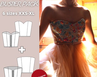 Bustier pattern, sweetheart corset pattern, bustier sewing pattern, corset sewing pattern, crop top sewing pattern, corset dress pattern