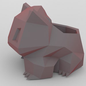 May include: A low-poly 3D model of a koala, rendered in a light gray color with red accents. The model is designed to be printed on a 3D printer.