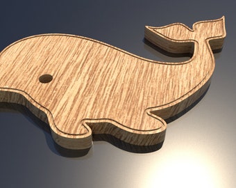 Whale pattern Cutting Board or chopping board - CNC Files for Wood anF 3D Print( stl,obj,step)