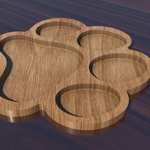 Bandeja de madera, archivo stl, modelo 3D para CNC e impresora 3d