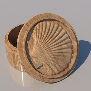 jewelry box,Shell pattern,file stl, 3D Model for CNC and 3d printer