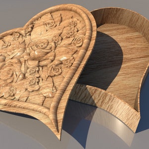jewelry box,Flower pattern,file stl, 3D Model for CNC and 3d printer