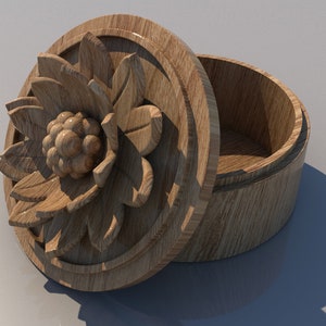Lotus jewelry box,Flower pattern,file stl, 3D Model for CNC and 3d printer