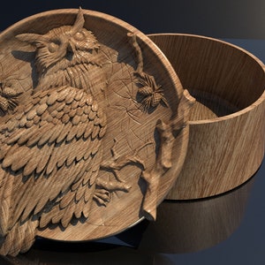 Schmuckschatulle,Eule Souvenir Muster,Stl Datei,3D Modell für CNC und 3D Drucker