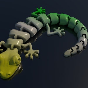 Flexible Lizard Digital .Toy Flexi Print STL File for 3dPrinting, Articulated Fidget Toy, Print-In-Place Body, Snap-Fit Head, Cute Flexi