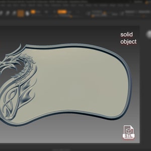 Dragon pattern Woode Tea tray 3D STL Model for CNC 3d stl model for 3dprinter