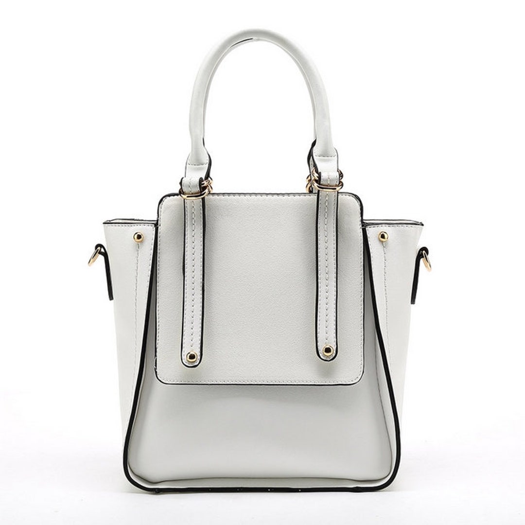 White Top Handle Bag With Long Strap Formal Event Party Bag Etsy