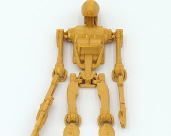 Battle Droid Figure Articulated Flexi Gold 3D Printed Figure