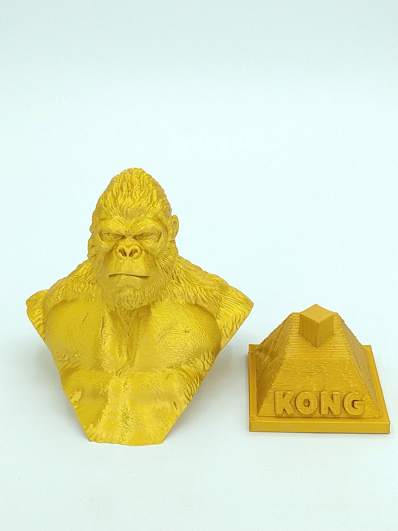 King Kong Bust Statue Gold 3D PRINTED Etsy