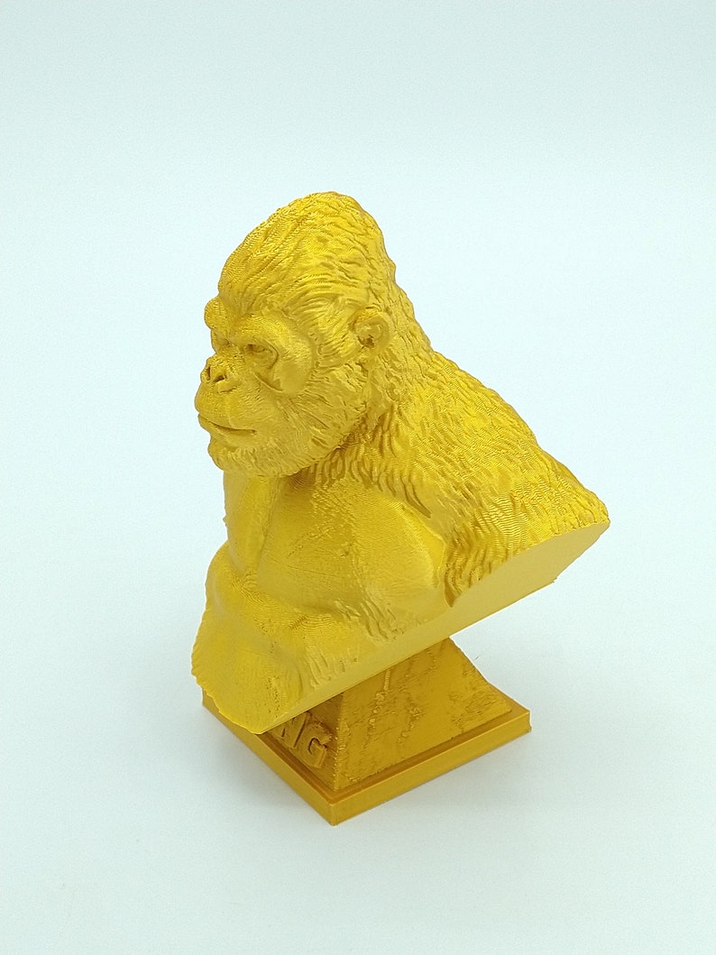 King Kong Bust Statue Gold 3D PRINTED Etsy
