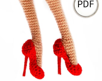 High Heel Schuhe für eine Puppe. Häkelanleitung