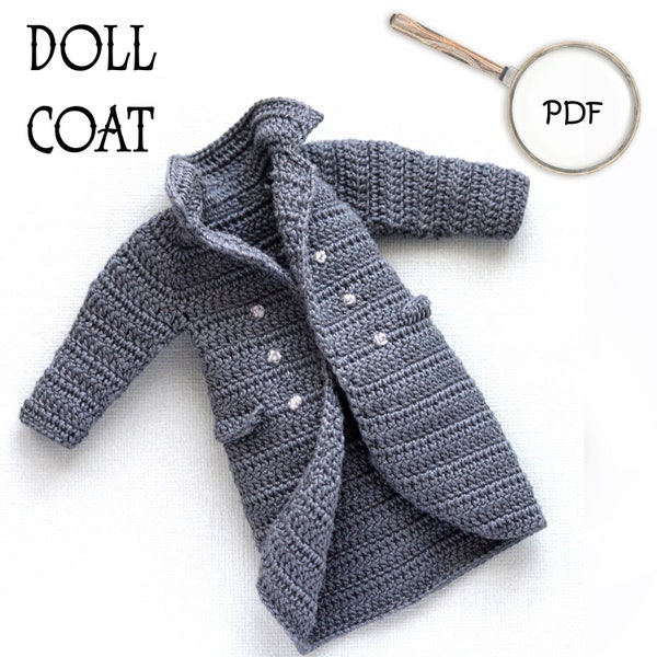 Doll coat crochet pattern