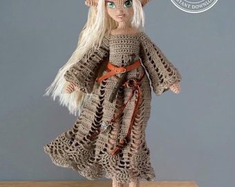 Forest fairy crochet doll pattern