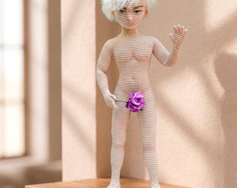 Realistic Male Doll Crochet Pattern, Anatomical Seamless Body, Amigurumi Man Tutorial (PDF)