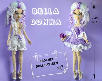 Bella Donna coquette rococo crochet doll pattern