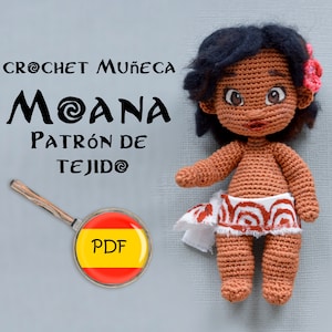 Muñeca Moana Patrón de tejido - Spanish pattern