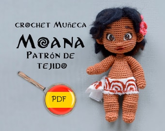 Muñeca Moana Patrón de tejido - Spanskt mönster
