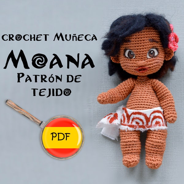 Muñeca Moana Patrón de tejido - Spanish pattern