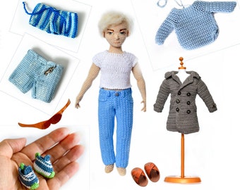 Set of clothes for a male doll . Crochet pattern
