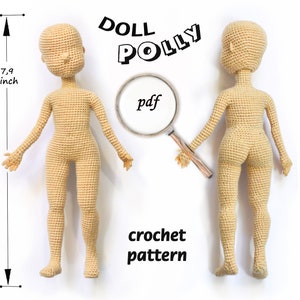 Crochet girl doll pattern POLLY