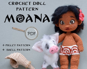 Vaiana docka virkmönster