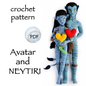 PDF avatar and neytiri pandora  (man and girl body) crochet pattern