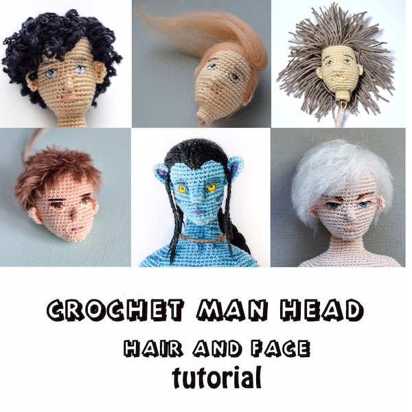 Crochet doll man head tutorial