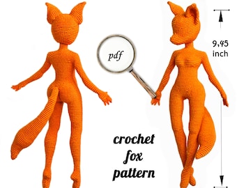 Häkelanleitung für Fuchsmädchen: Amigurumi Doll PDF-Anleitung